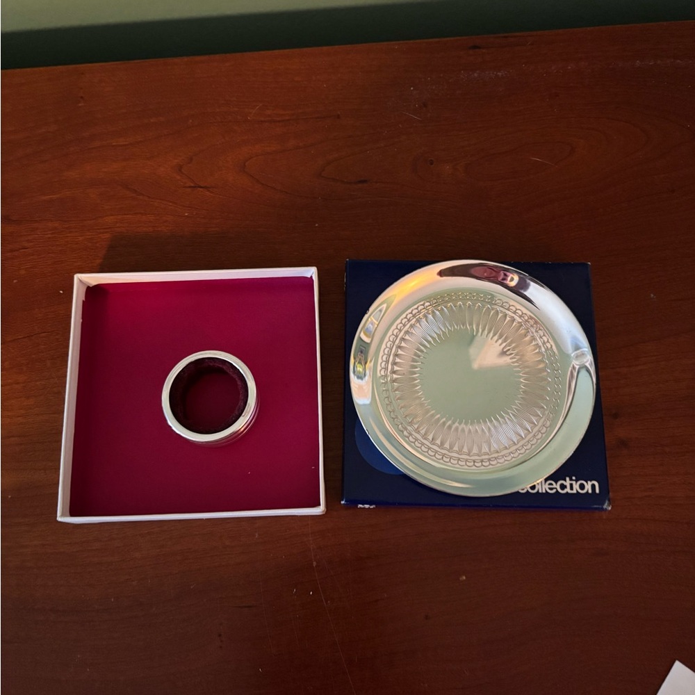 Silver Plated Bottle Coaster and Drip Ring